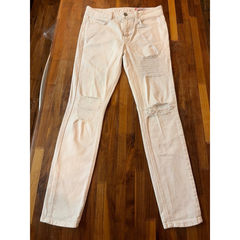 Siwy White Distressed Ripped Slim Denim Jeans Women Size 26 Made in USA